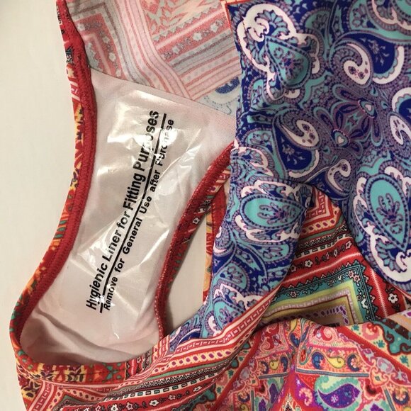 NWT Sun & Sea Size Large Halter One Piece Bathing Swimming Suit Boho Multi-Color - Picture 7 of 7